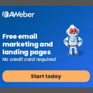 AWeber promo - free email marketing and landing pages.