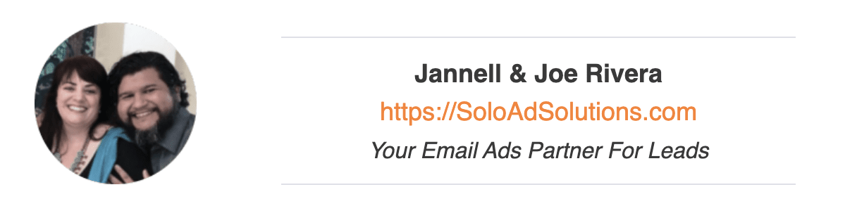 Jannell & Joe from SoloAdSolutions.com
