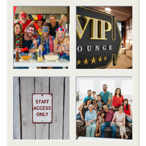 4 pictures of different types of groups.